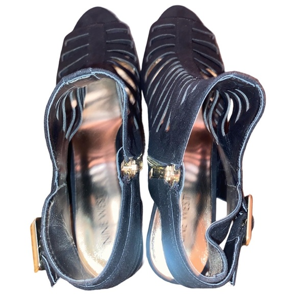 Nine West Strappy Sandals in BLK Suede Size 10-1/2 - Picture 3 of 4